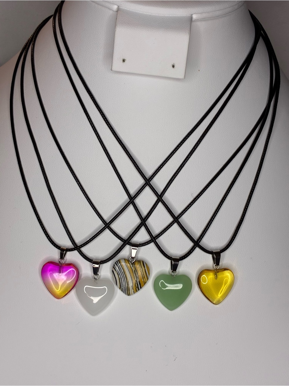 Multicolor Heart Pendant Necklace Collection - Women Jewelry New Without Tags